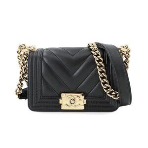 CHANEL BOY CHANEL Mini Chain Shoulder Bag Black A67364 Purse 90279106